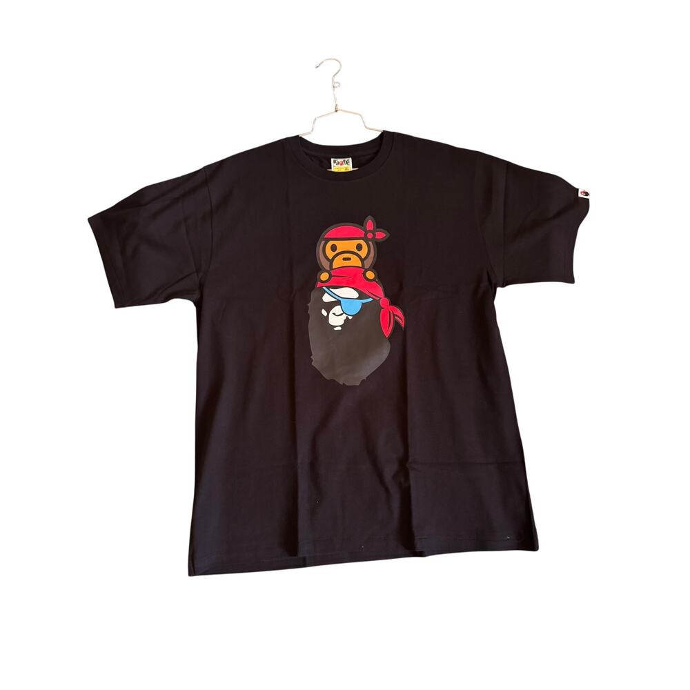 BAPE Pirate Store Exclusive Black 2XL Tee Baby Milo Bandana Ape Head